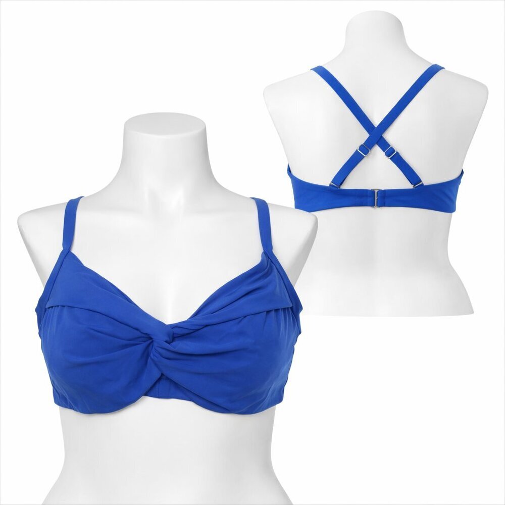 ATHLETA Underwire Blue Criss Cross Back Swim Top Size 38 B/C